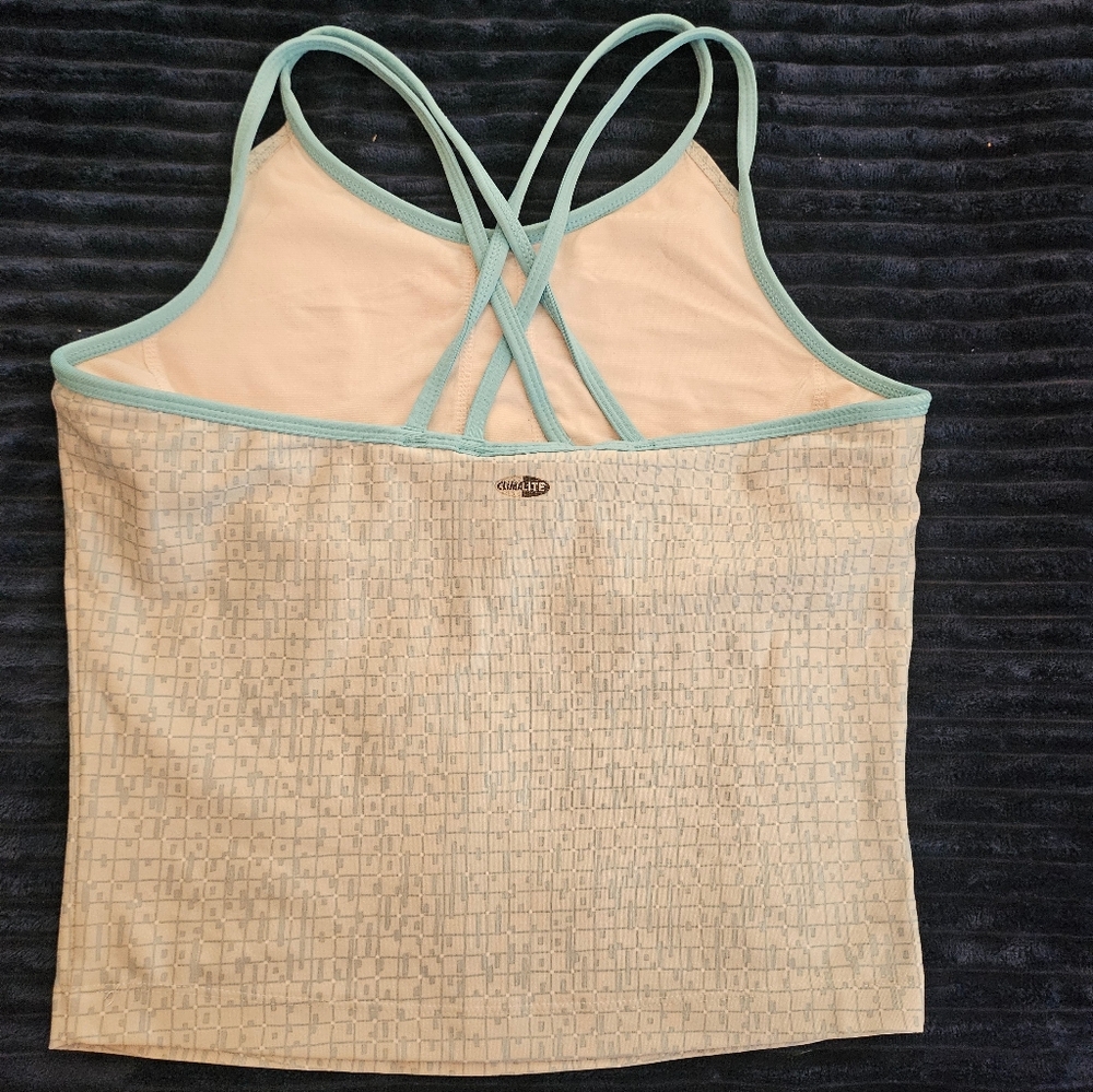 Adidas light blue and cream tank top, tennis top. Large.